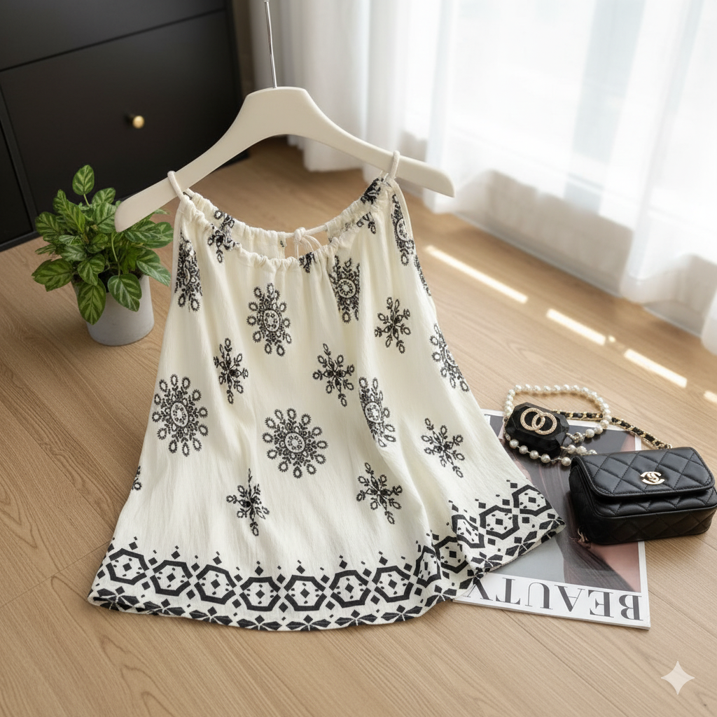 Elegance Meets Comfort: The Dori-Neck Embroidered Top