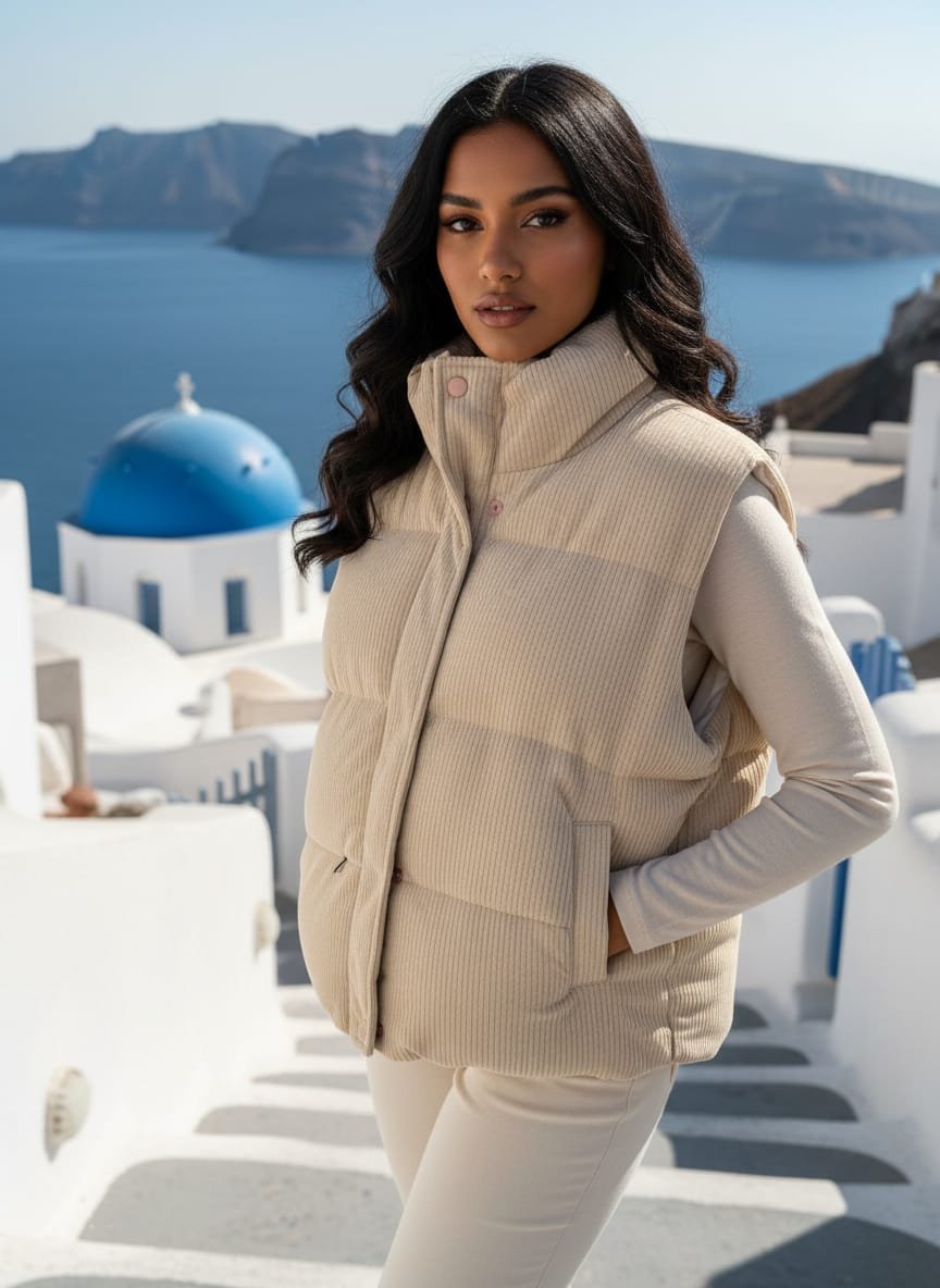 Premium Corduroy Puffer Vest | Sleeveless Quilted Jacket | Chic Winter Gilet